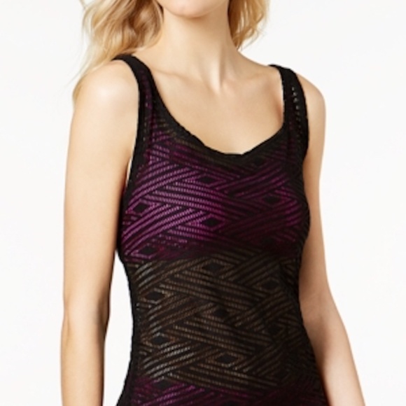 Go by Gossip Bikini Top with Mesh Tank Pink Black - Picture 1 of 8